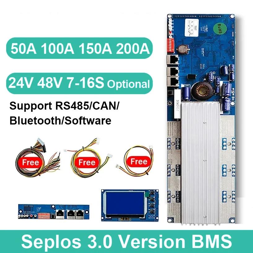 Seplos 3.0  Ʈ BMS,  LCD ȭ, Ƭ ̿, LiFePO4 ͸, 100A, 150A, 200A, 24V, 48V, 13S, 14S, 8S, 15S, 16S LFP